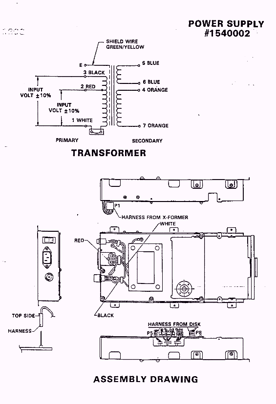 [Pow	� Supply Assembly #1540002]